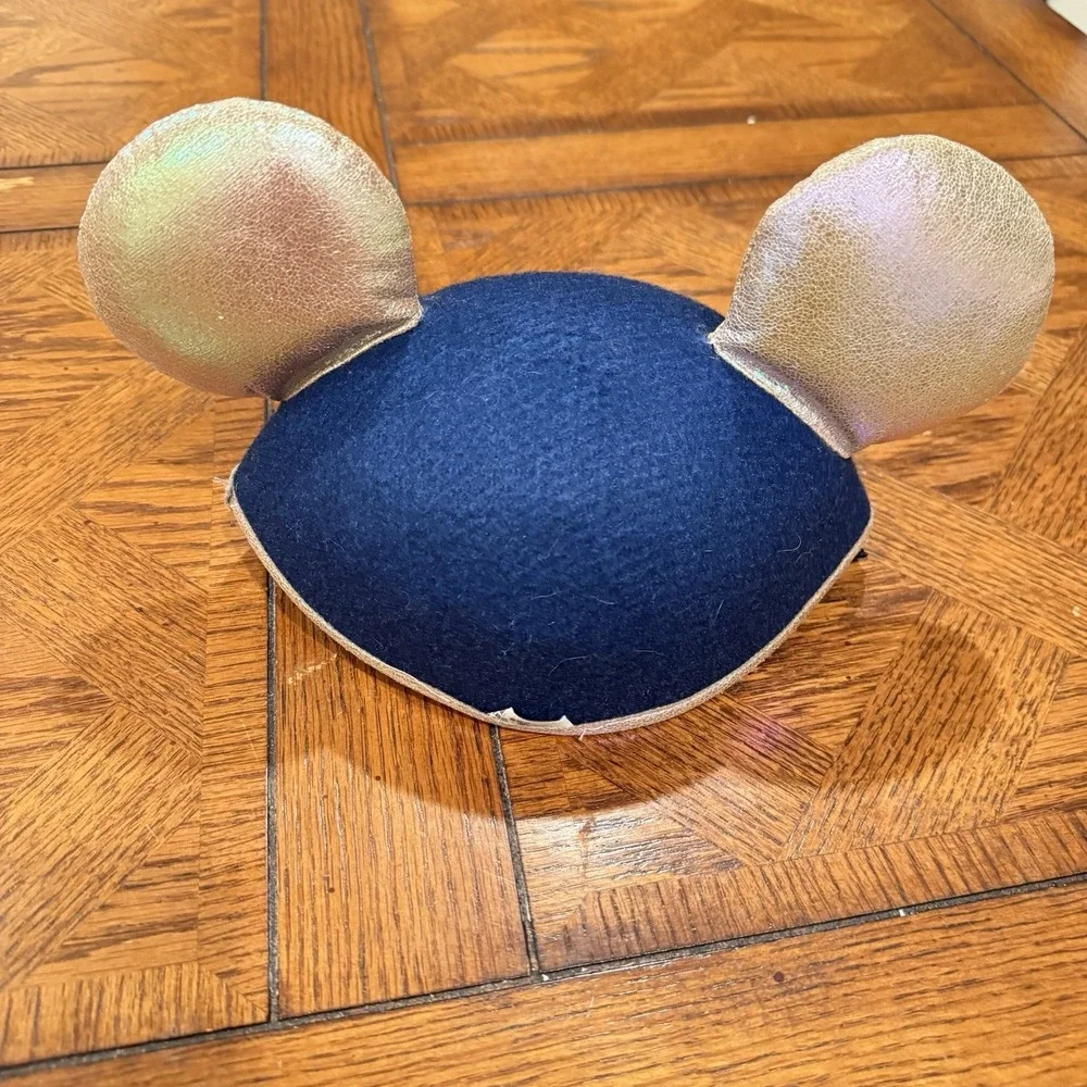 Disney World WDW 50th Anniversary Mickey Mouse Ear Hat Iridescent Gold Blue Hat